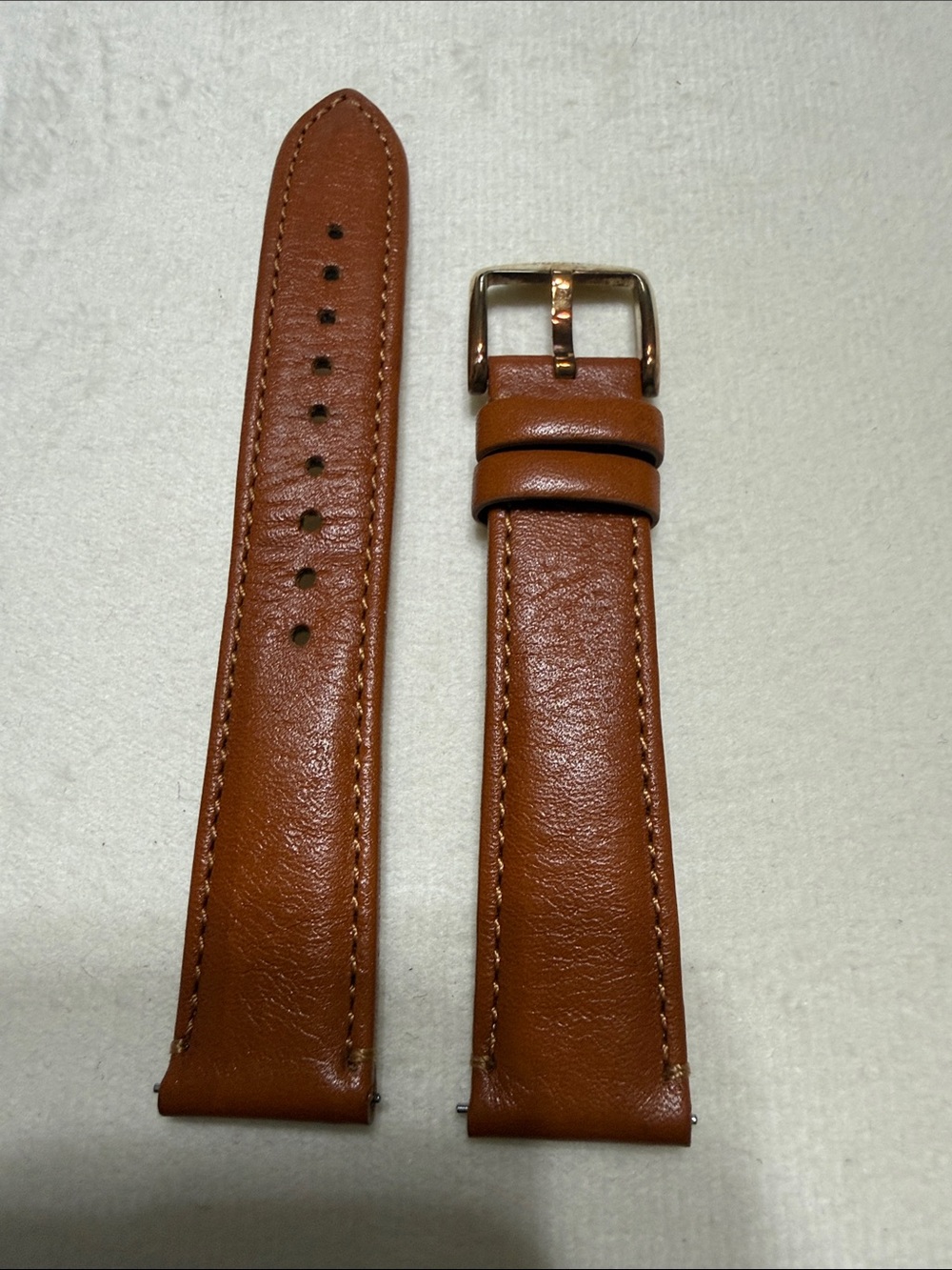 Fossil Brown Leather Watch Strap with Gold Buckle